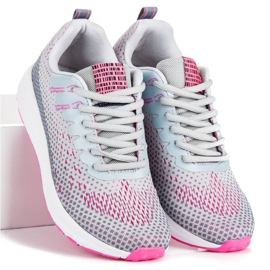 Ax Boxing Chaussures de sport confortables gris rose 1