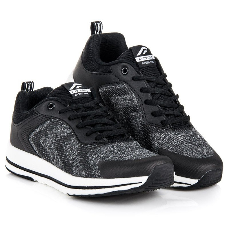 Ax Boxing Chaussures de sport nouées le noir gris 1
