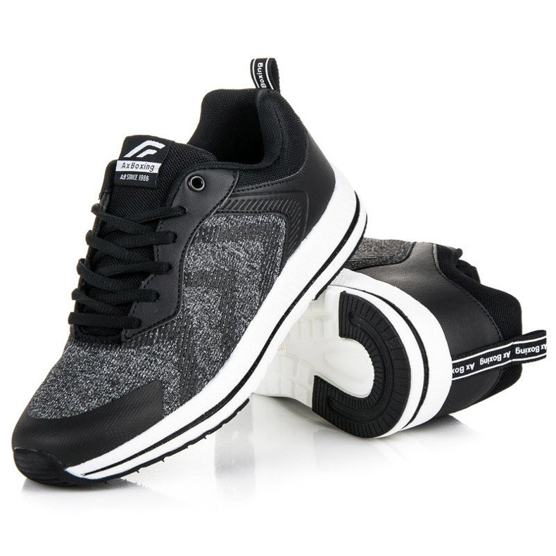 Ax Boxing Chaussures de sport nouées le noir gris 2