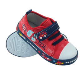 American Club Baskets à semelle intérieure en cuir américain bleu marine rouge 3