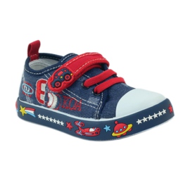 American Club Baskets à semelle intérieure en cuir américain bleu marine rouge 1