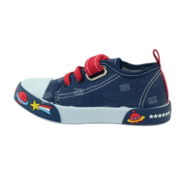 American Club Baskets à semelle intérieure en cuir américain bleu marin rouge 2