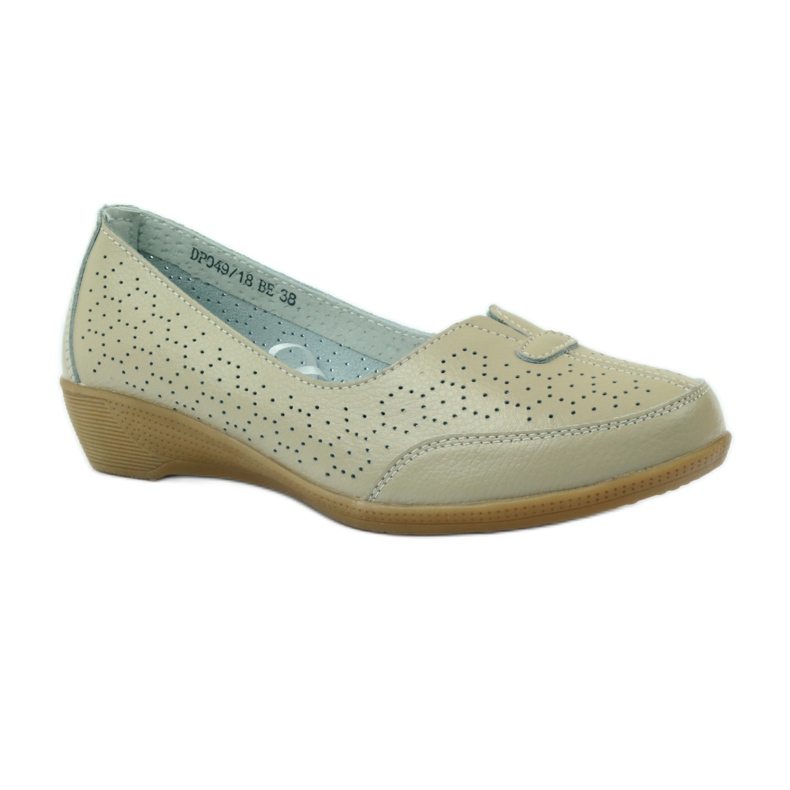Chaussures pour femmes perforées Vinceza beige 1