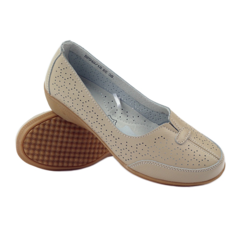 Chaussures pour femmes perforées Vinceza beige 3