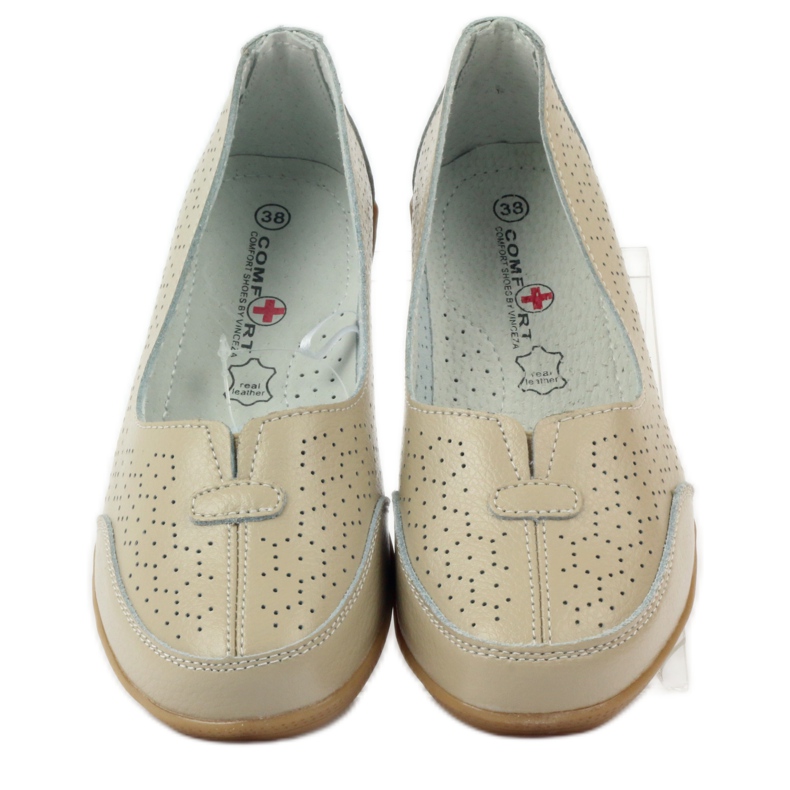 Chaussures pour femmes perforées Vinceza beige 4