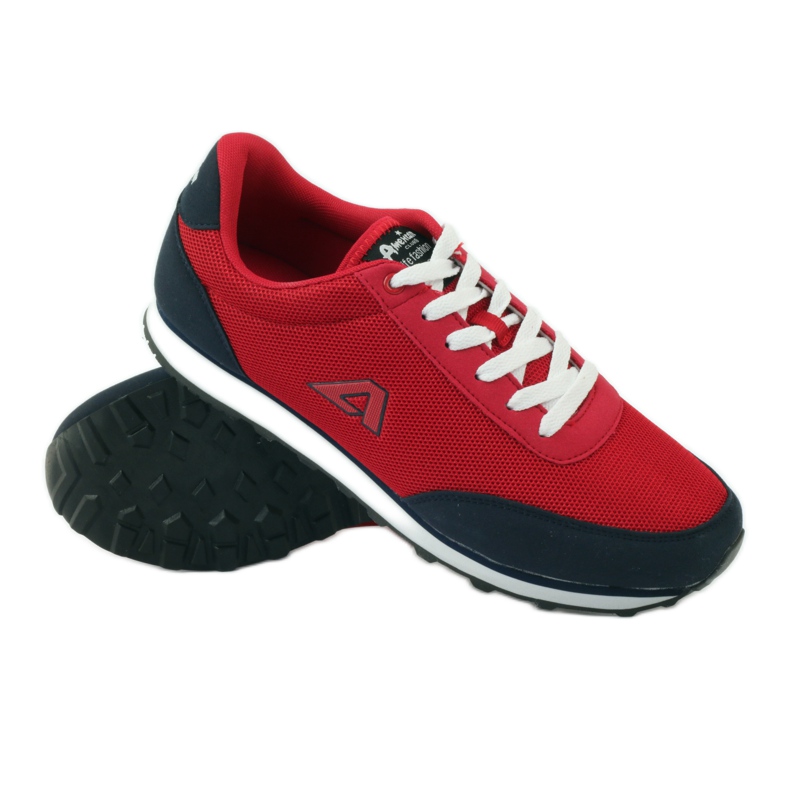 American Club Chaussures de sport nouées rouges américaines pour hommes bleu marin 3