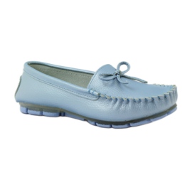 Mocassins en cuir avec nœud Filippo 004 bleu 1