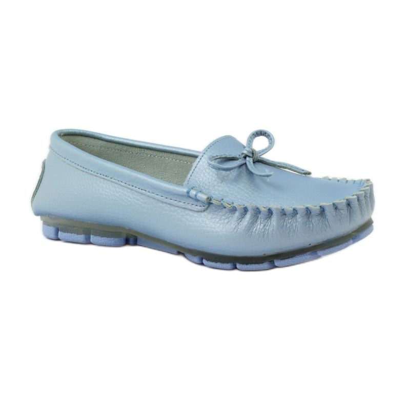Mocassins en cuir avec nœud Filippo 004 bleu 1