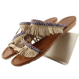Tongs style indien taupe brun 2