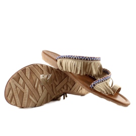 Tongs style indien taupe brun 3