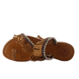 Tongs style indien k1626302 Camel brun 4