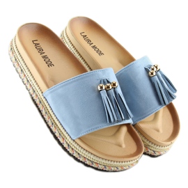 Pantoufles bleues pour femmes LS-93 LT.BLUE 2