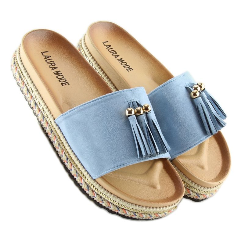 Pantoufles bleues pour femmes LS-93 LT.BLUE 2 Pantoufles bleues pour femmes LS-93 LT.BLUE 2