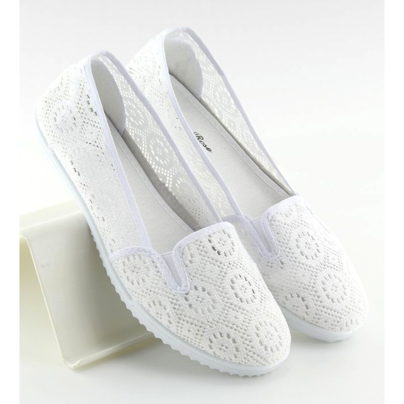 Slipons dentelle blanche MN70 blanc 1