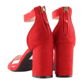 Sandales sur un talon large rouge rouge 5