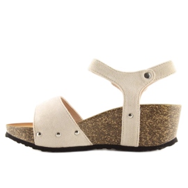 Sandales sur une semelle en liège beige beige 2
