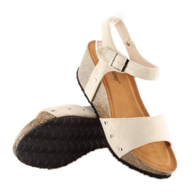 Sandales sur une semelle en liège beige beige 5