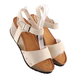Sandales sur une semelle en liège beige beige 6