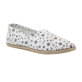 McKey Espadrilles ballerines à motif blanche le noir 1