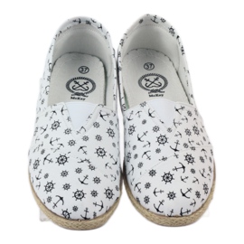 McKey Espadrilles ballerines à motif blanche le noir 4