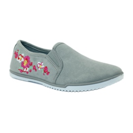 Baskets en daim à fleurs McKey 180 gris 1
