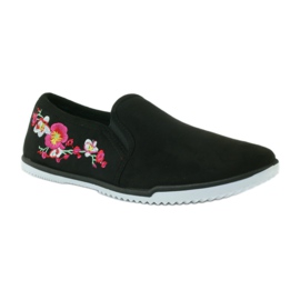 Baskets en daim à fleurs McKey 180 noir 1