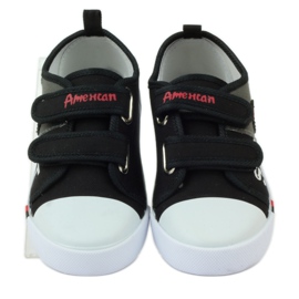 American Club Baskets américaines en cuir pour enfants rouge gris le noir 4