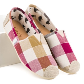 L. Day Espadrilles à carreaux confortables multicolore 1