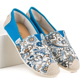 L. Day Espadrilles bleues à motif 2