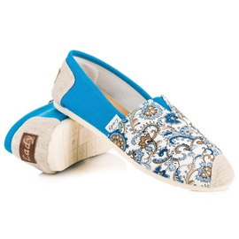 L. Day Espadrilles bleues à motif 1