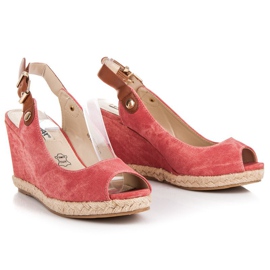 Rax Max Sandales compensées confortables rouge 4