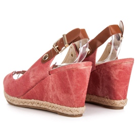 Rax Max Sandales compensées confortables rouge 5