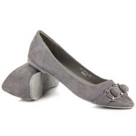Ideal Shoes Ballerines grises élégantes 2