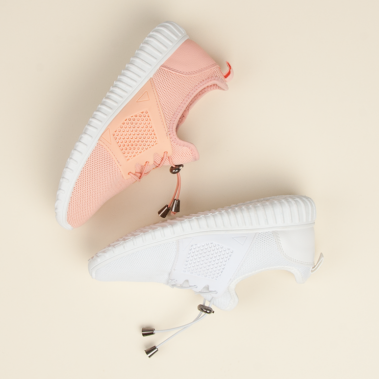 Baskets saumon à trépointe rose 2