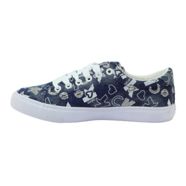 Baskets en denim pour femme avec paillettes American clublh18 bleu marin 2 Baskets en denim pour femme avec paillettes American clublh18 bleu marin 2