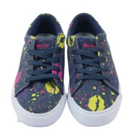 American Club Baskets baskets en denim à la bouche américaine bleu marine 4