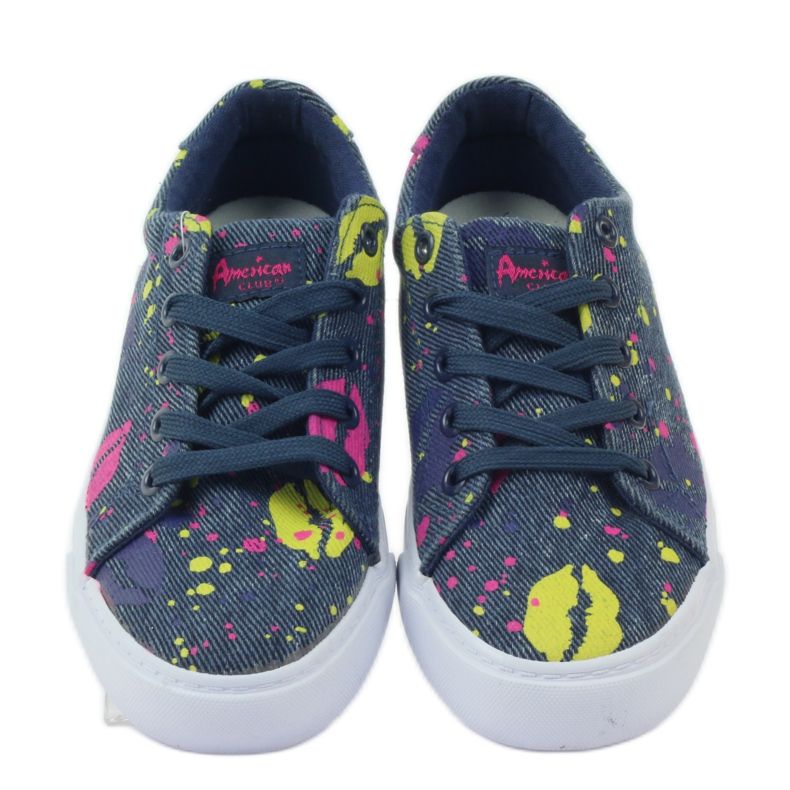 American Club Baskets baskets en denim à la bouche américaine bleu marin 4 American Club Baskets baskets en denim à la bouche américaine bleu marin 4