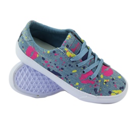 American Club Baskets baskets en denim à la bouche américaine bleu 3