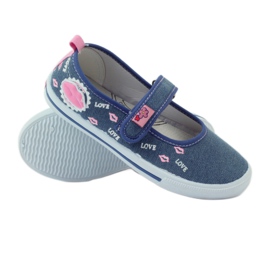 American Club Baskets à la bouche avec une semelle intérieure en cuir américain bleu rose 3