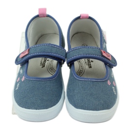 American Club Baskets à la bouche avec une semelle intérieure en cuir américain bleu rose 4
