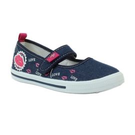 American Club Baskets à la bouche avec une semelle intérieure en cuir américain bleu marine rose 1