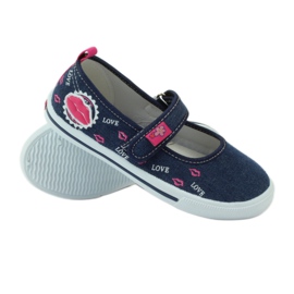 American Club Baskets à la bouche avec une semelle intérieure en cuir américain bleu marine rose 3