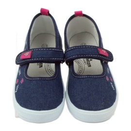 American Club Baskets à la bouche avec une semelle intérieure en cuir américain bleu marine rose 4
