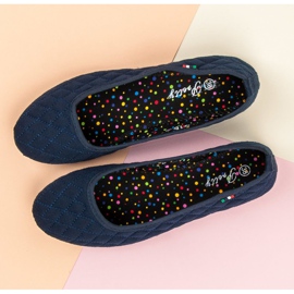 Ballerines en tissu bleu 5
