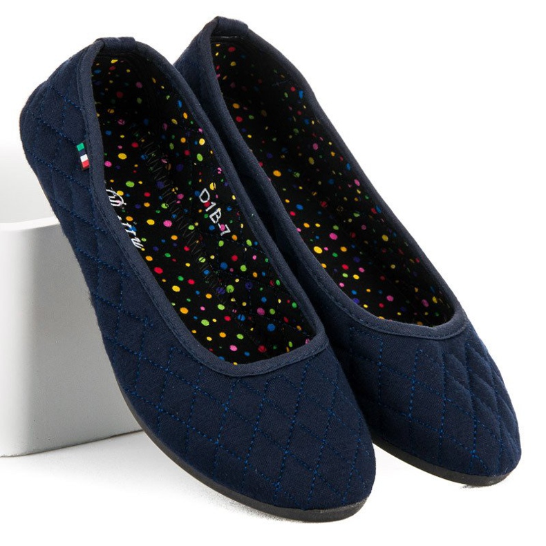 Ballerines en tissu bleu 2