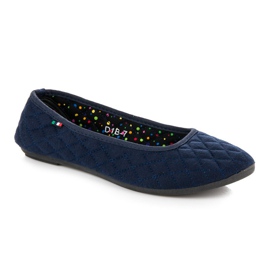 Ballerines en tissu bleu 3