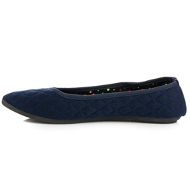 Ballerines en tissu bleu 4