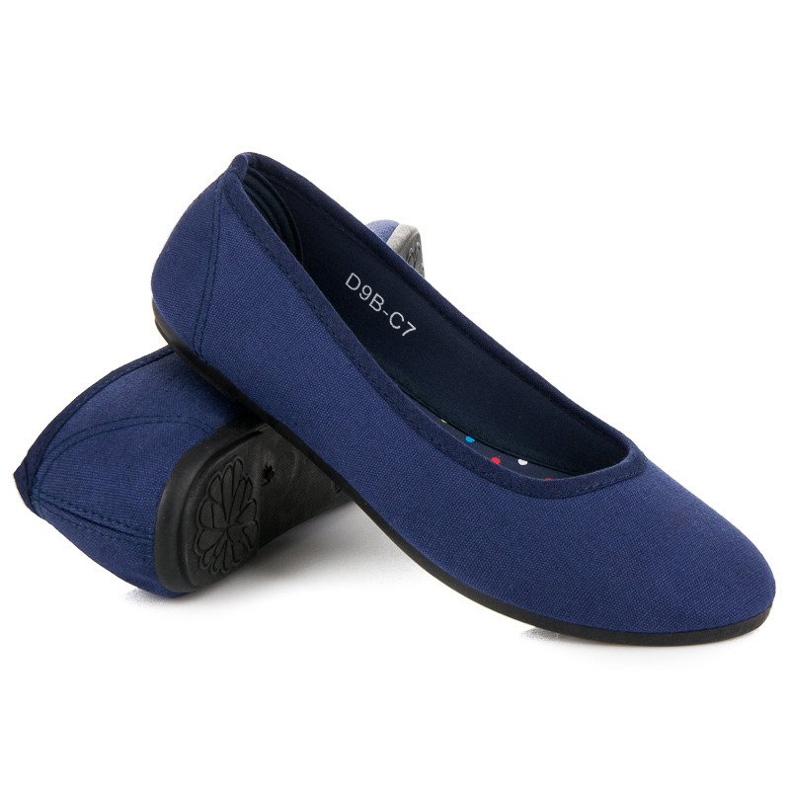 Ballerines textile bleu marine 1
