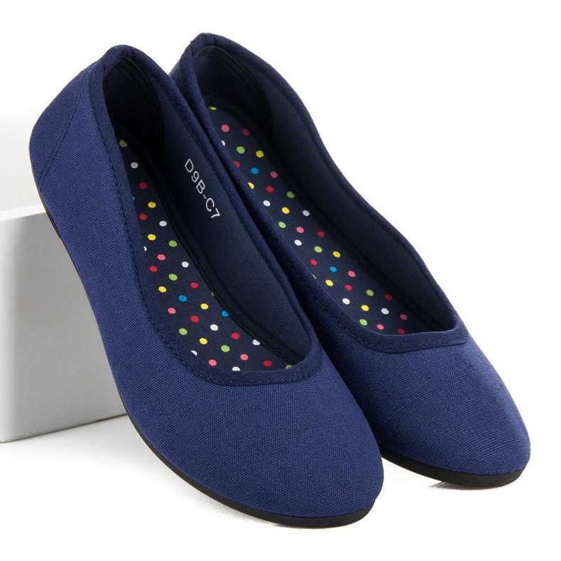 Ballerines textile bleu marine 2