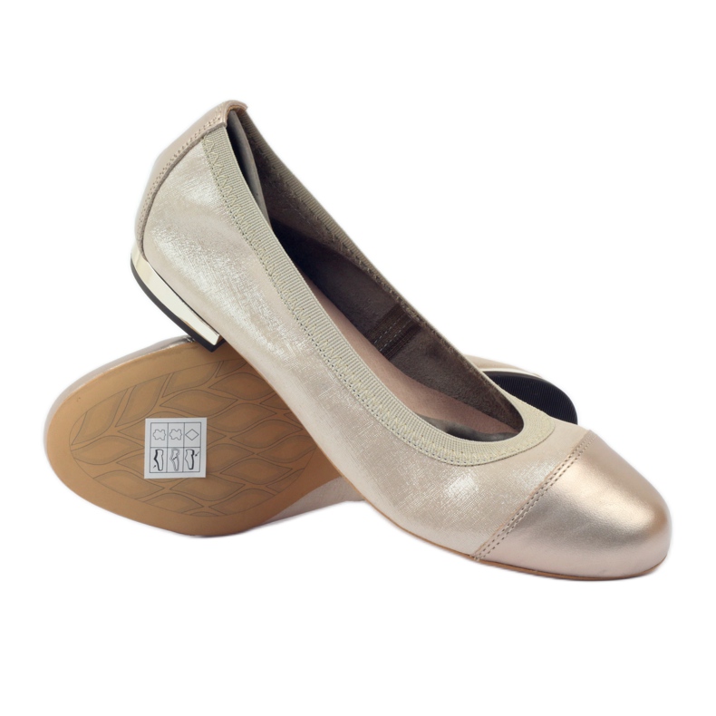 Ballerines femme élastique Gamis 1402 or doré 3